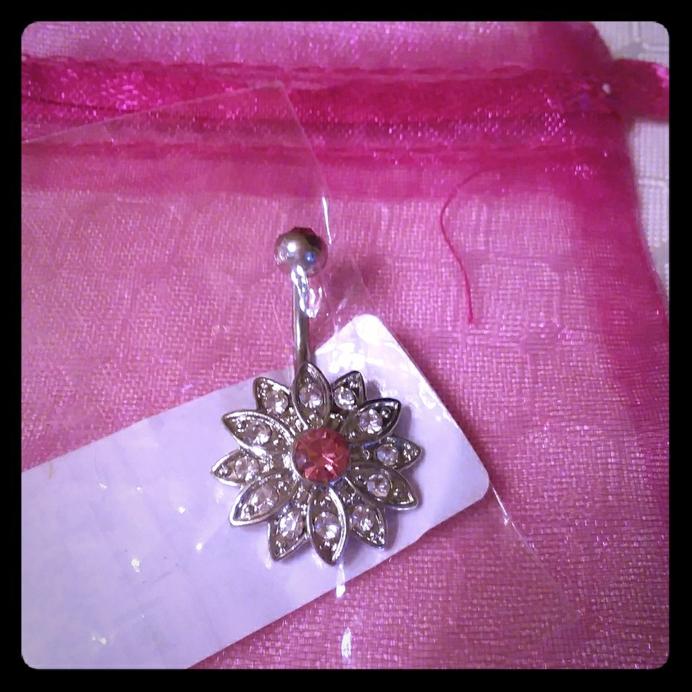 Flower belly ring